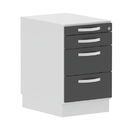 Under-table cabinet, floor standing, 3 drawers, utensil drawer, central locking     430 x 690 x 580mm