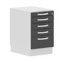 Under-table cabinet, floor standing, 4 drawers, utensil drawer, central locking    430 x 688 x 560mm
