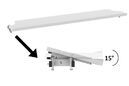 Shelf board for SybaPro system table, 2000 x 85 x 400 mm tiltable and height adjustable