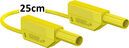 Safety measurement cable 4mm, 25cm/10", yellow, 600V CAT III ~1000V CAT II /32A