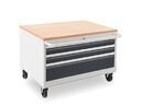 Mobile work bench SybaWork, 3 drawers, 1005 x 736 x 519, table top 25 mm