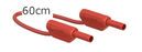 2mm safety measurement cable, 60cm, red, 10A, stackable connector plugs