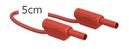 2mm safety measurement cable, 5cm, red, 10A, stackable connector plugs