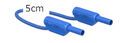 2mm safety measurement cable, 5cm, blue, 10A, stackable connector plugs