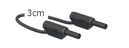 2mm safety measurement cable, 3cm, black  , 10A, stackable plugs                                      