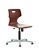 Office swivel chair with plastic glides and continuous height adjustment via gas lift