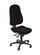 Padded swivel chair with gas-lift height adjustment, lumbar protection