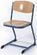 Steel-tubing chair with ergonomically shaped seat, with felt pads