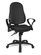 Padded swivel chair with gas-lift height adjustment, lumbar protection and armrests