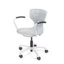 SybaFlex gas lift swivel chair (hard plastic chair) with casters and armrests