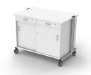 3-phase demo trolly, cupboard with shelf and sliding door, 1250x957x760mm