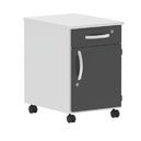 Container on rollers, 1 drawer, lock panel, 1 wing door, right-hinged    430 x 666 x 580mm       