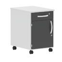 Container on rollers, 1 drawer, 1 wing door, left-hinged    430 x 666 x 580mm
