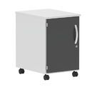 Container on rollers for storage trays, 1 door, left-hinged                     
