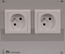 Socket panel unit, 2 earth pin sockets, (30PU), belgian                           