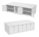 6-compartment cabinet island 2x3 grooved mat cabinets, 2-door + cover board 2600x1300x800mm 