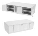 6-compartment cabinet island 2x3 cabinets 2-door + removable shelves + cover board 2600 x 1300 x 800mm