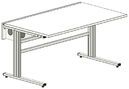 SybaPro multimedia table with sliding top, 1800x900 mm (C-shaped base)                   