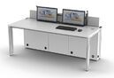 SybaPro laboratory bench with electrically retractable double monitor holder, 1600x900x760 mm