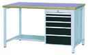 SybaWork workbench, 1500x750x859, 5 drawers, shelf, multiplex table top 40mm