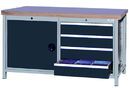 SybaWork workbench, 1500x750x859, 4 drawers, door, multiplex table top 40mm