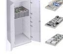Cabinet for trays with top cupboard