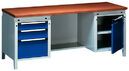 Work bench with 2 cupboards beneath